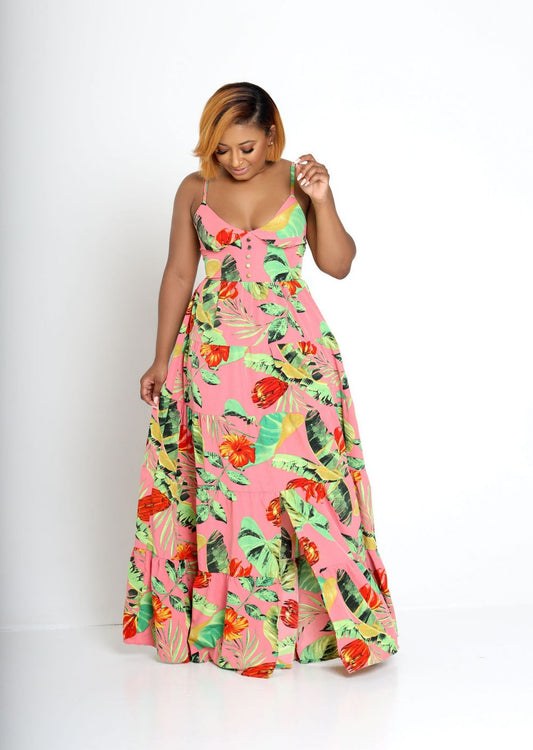 floral maxi dress, baby shower dress, cute maxi dress, brunch dress